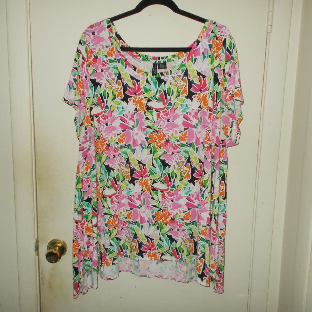 Cynthia Rowley Floral Top Multi Color Size 3X